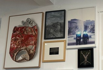 LEFT: A COCA-COLA CAN BUDESCU FOUND ON THE STREET IN FRANCE. KNOWN AS ONE OF HIS MOST PROMINENT WORKS. RIGHT ABOVE: ONE OF THE PICTURES FROM THE FLEA MARKET AFTER BUDESCU’S INTERVENTION © Karolina Rybarczyk