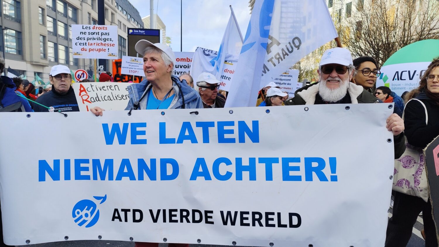 Anne Germain manifesteert mee op 12 maart 2026. Daar pleit ze voor een regeringsplan zonder ongelijkheden.